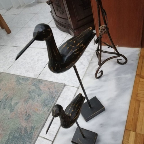 Wooden decorative birds new, set of 2 pieces