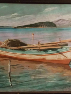 Than. Zachariou pastel used, 54x70 cm, framed with glass