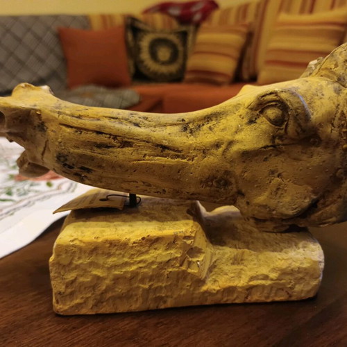 Horse head used from the eastern pediment of the Parthenon by G. Papamichalakis