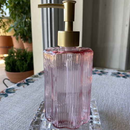 Glass Soap Dispenser 350 ml with Daisy Design like new