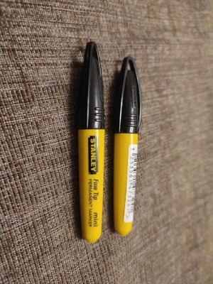 Stanley Mini Permanent Markers set of 2, new, black fine tip