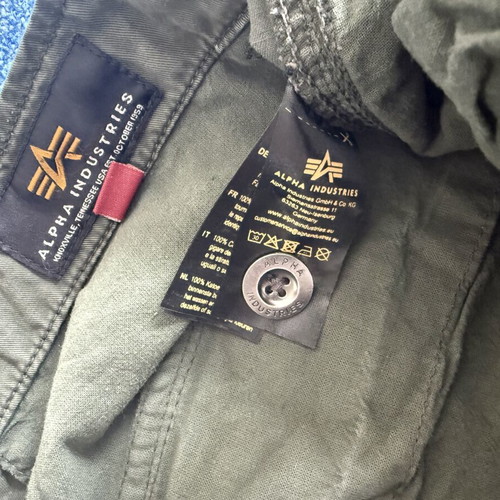 Alpha Industries Force One Cargo pants and Petrol Patch Pant, men's