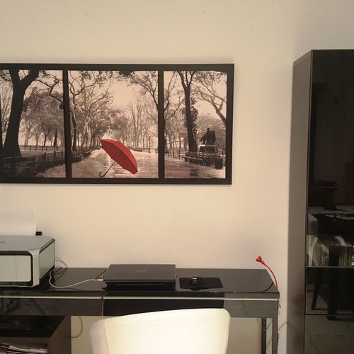Oil painting used with Anastasiadis Harry signature, Red Umbrella theme