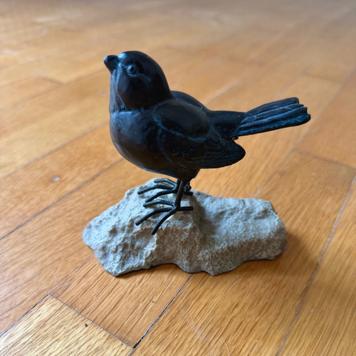 Decorative bird like new black on base