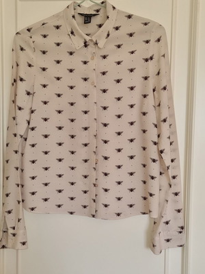 New Look shirt used, 100% viscose, beige with pattern