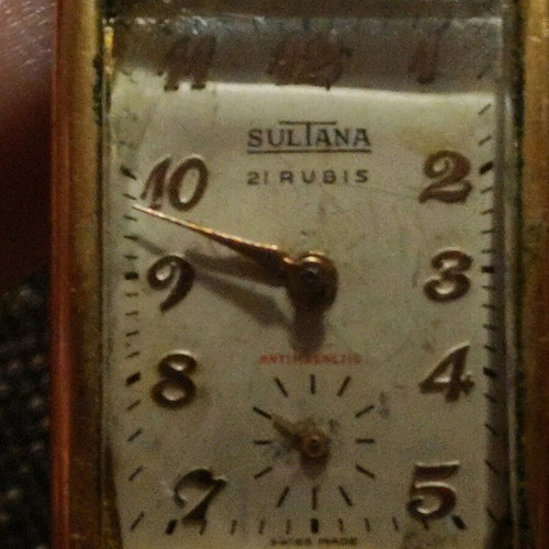 Sultana 21 rubis women's antique watch used with wear