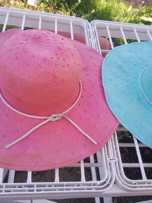 Women's hats fuchsia and turquoise, new, one size