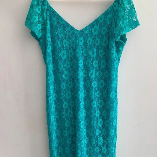 Gianni Rodini dress XL like new, green turquoise