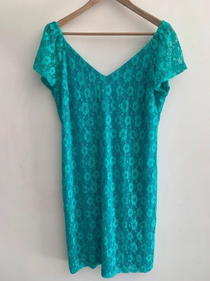 Gianni Rodini dress XL like new, green turquoise