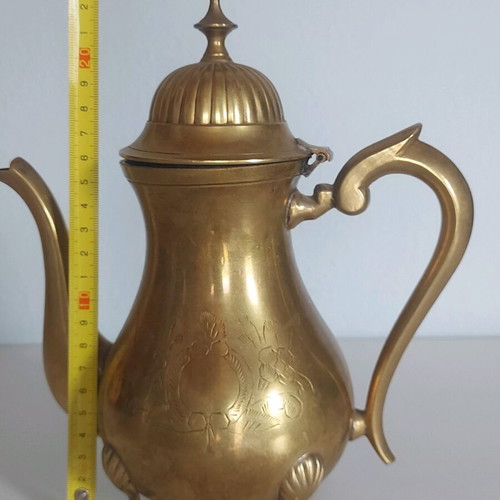 Vintage brass pitcher decorative used