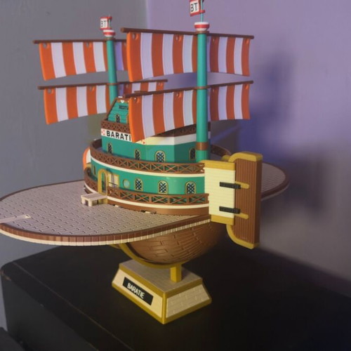 3D Printed Πλοίο Baratie One Piece με βάση