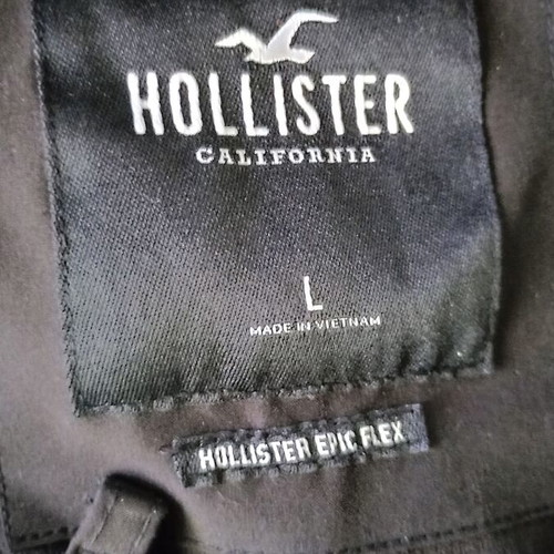 HOLLISTER oldschool men's jacket with zipper, black and grey
