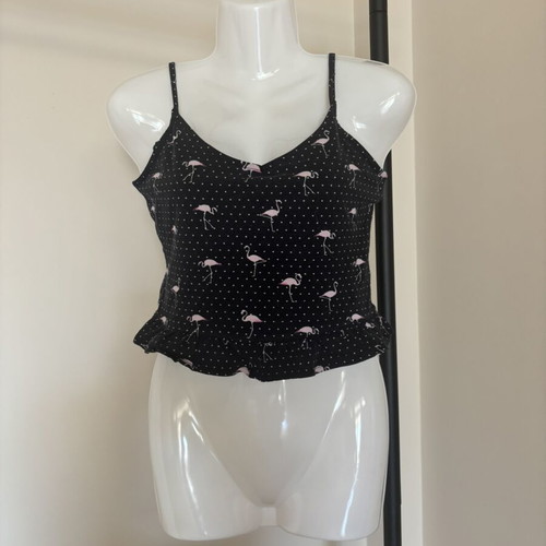 Tally Weijl crop top size L like new with flamingo print