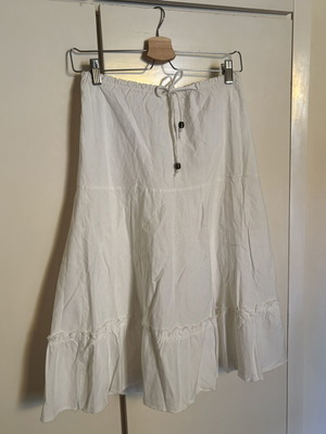 Boho Linen Skirt white with cord one size like new