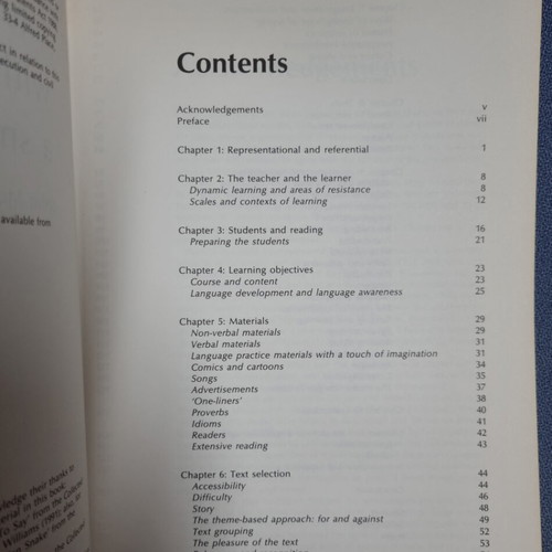 Literature with a Small 'l' like new, English book