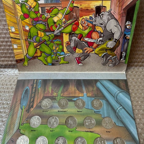 TMNT Teenage Mutant Hero Turtles Official Medal Collection Mirage Studios 1990 like new
