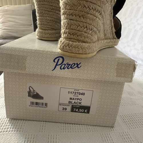 Parex women's black anatomical platform sandals new size 39