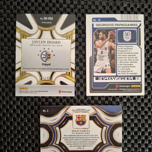 Panini Prizm Basketball Cards like new with Jaylen Hoard, G. Papagiannis, Joan Garcia