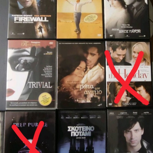 DVD movies like new, pack of 8 with titles including Firewall and Zorbas the Greek