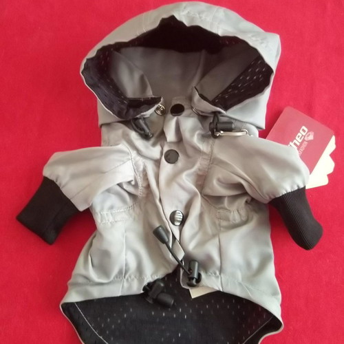 Theo small dog windbreaker jacket new with removable hood
