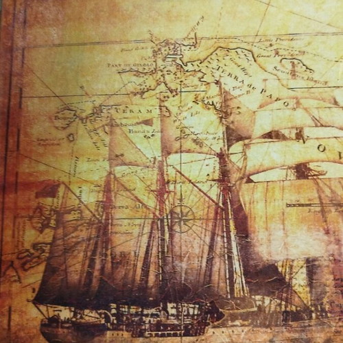 Decoupage on hardboard canvas 40x30cm like new