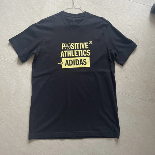 Adidas t shirt new, medium fits large, black and blue