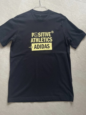 Adidas t shirt new, medium fits large, black and blue