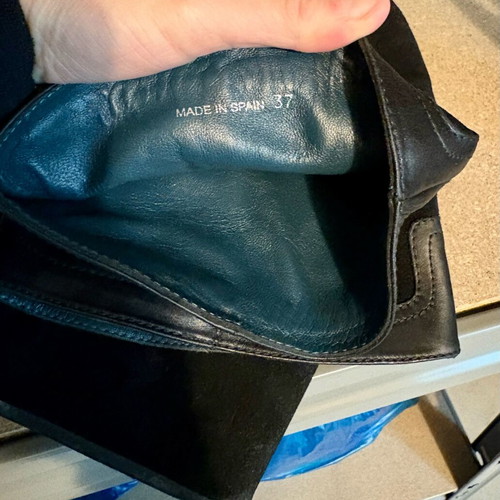 Spanish leather and suede boots like new, size 37.5-38, black