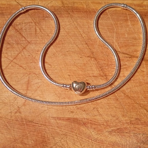 Pandora silver snake necklace 45 cm like new