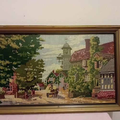 Embroidery framed artwork used 60×40