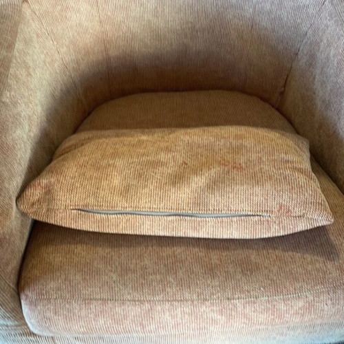 Armchair with footstool like new, removable washable cover