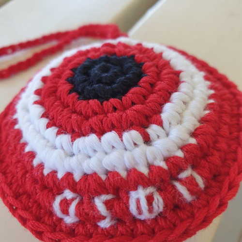 Olympiacos knitted handmade mati, new, 18cm×8cm