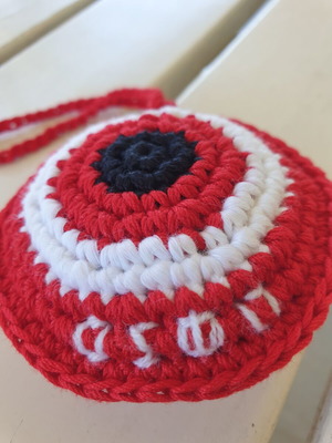 Olympiacos knitted handmade mati, new, 18cm×8cm