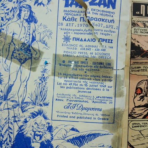 Tarzan magazine number 37 used with tears