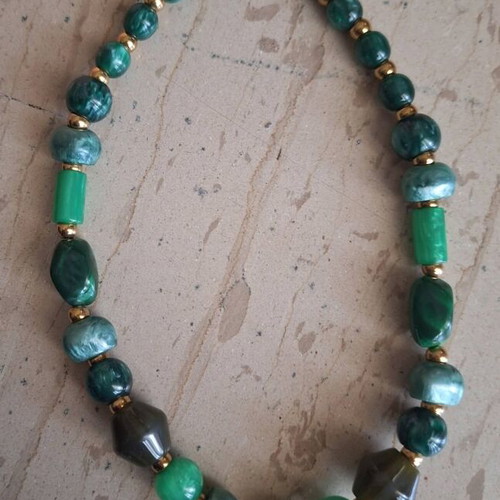 Maria Panariti Necklace with Sun Pendant and Green Beads new