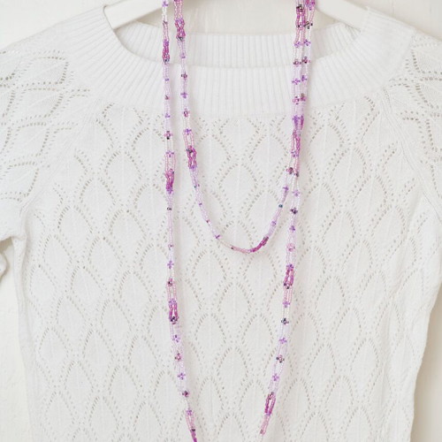 Delica Beaded Necklace made to order, purple
