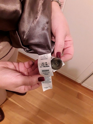 Marks & Spencer half coat brown like new, size S