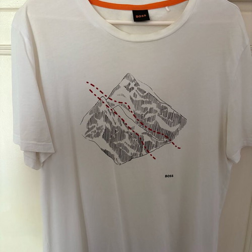 Boss men's t-shirt used, size Large, white