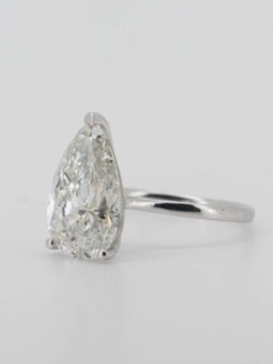 Monopetro ring new, lab grown diamond 5.01 carats, white gold 14k