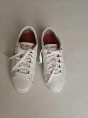 Sneakers Lacoste Carnaby Evo BL δερμάτινα λευκά με ροζ λεπτομέρειες καινούργια