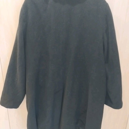 Black Dinomoda coat used, size L, with burgundy lining