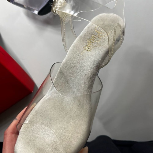 Pleaser USA transparent sandals used, size 36, white