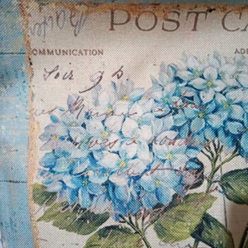 Decorative sofa pillow cover with blue hydrangea bouquet new