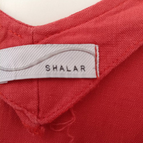 Shalar women's linen dress coral red like new