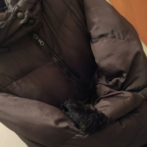 Women's winter jacket used Large with fur and hood black