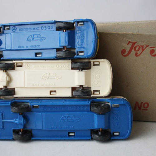 Joy Toy No 51 Mercedes Benz λεωφορεία vintage 70's, σετ 3 τεμαχίων, καινούργια