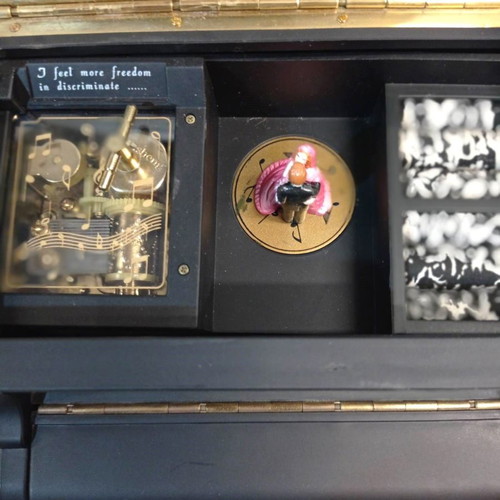Decorative piano music box used from the 1970s with jewelry storage