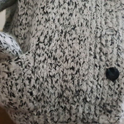 Vintage wool handmade cardigan used, gray
