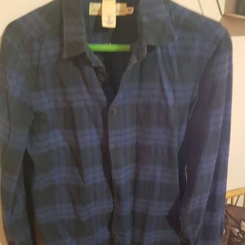 H&M Blue Checked Shirt Like New, Size S
