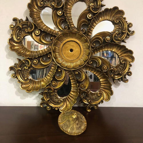 Large decorative mirror new, terracotta, 70 cm